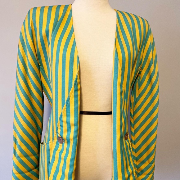 Vintage Ungaro Bright Yellow and Green Blazer - Picture 3 of 6